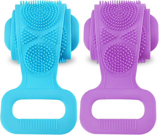 FEBSNOW 2 Pcs Silicone Back Scrubber for Shower,Silicone Body Scrubber