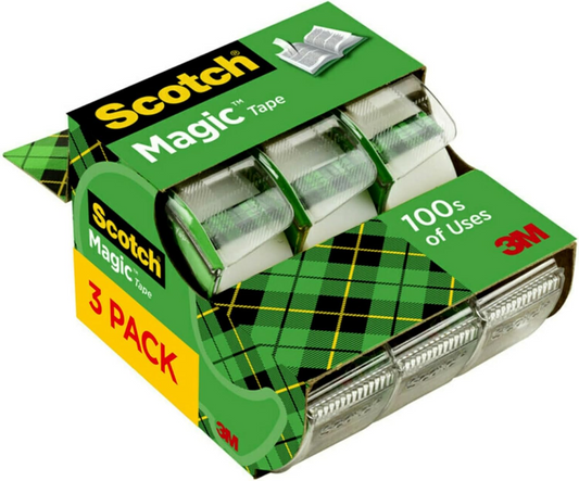 Scotch Magic Tape, 3 Dispensered Rolls 3/4 x 300 Inches