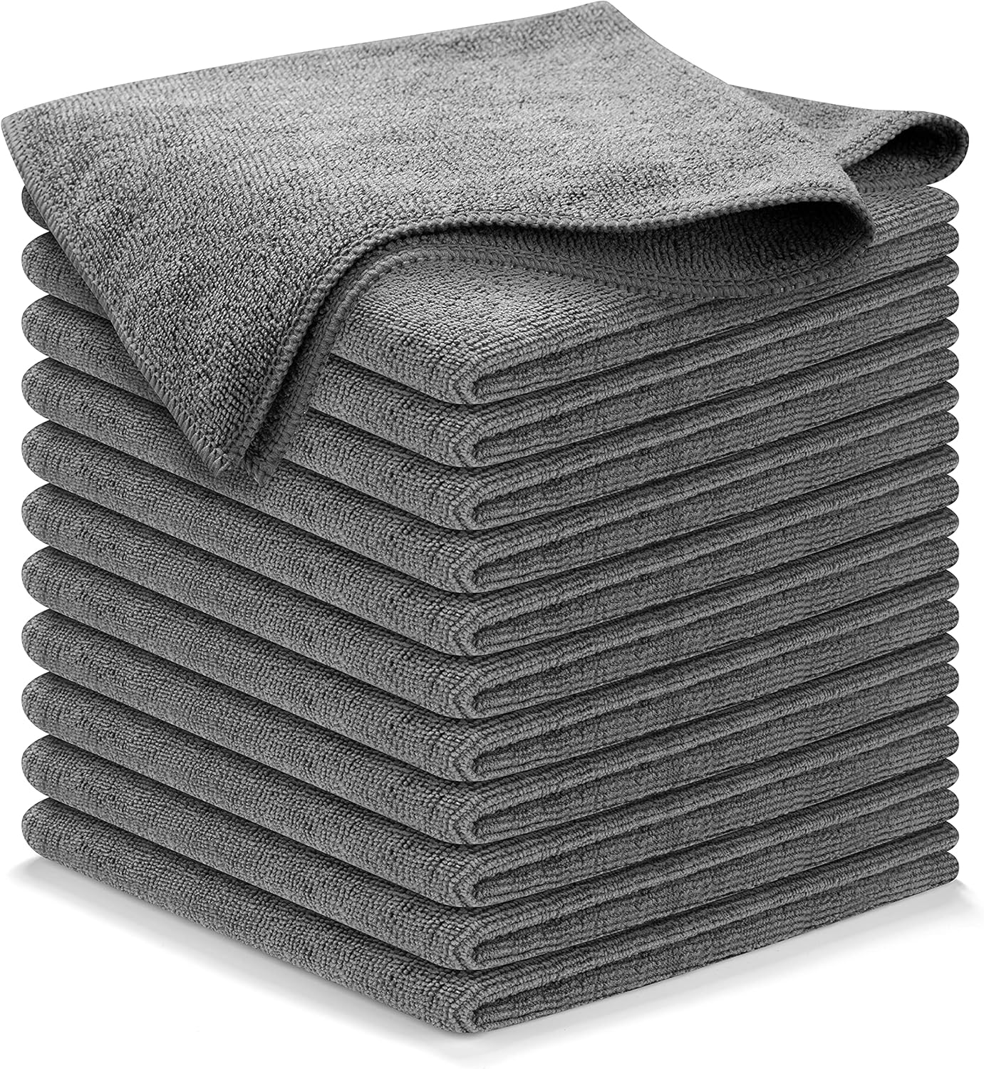 USANOOKS Microfiber Cleaning Cloth Grey - 12 Pcs (12.5"x12.5") - High Performance - 1200 Washes